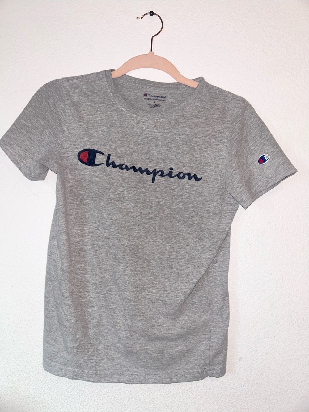 Kids Champion Gray Short-Sleeve Logo Tee